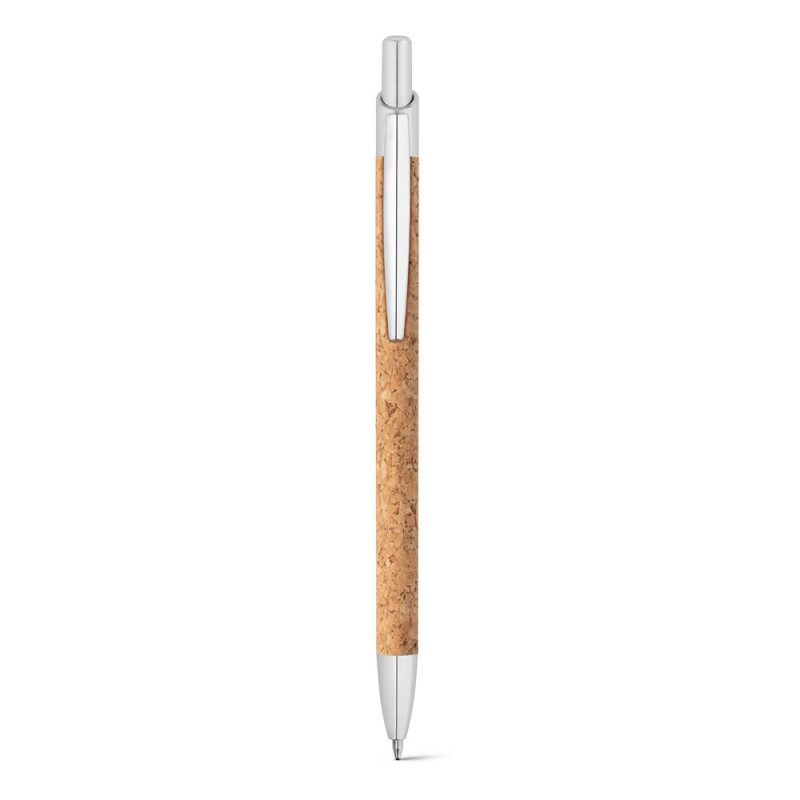 NATURA. Cork and recycled aluminum (100% rAL) ball pen with clip – image 1