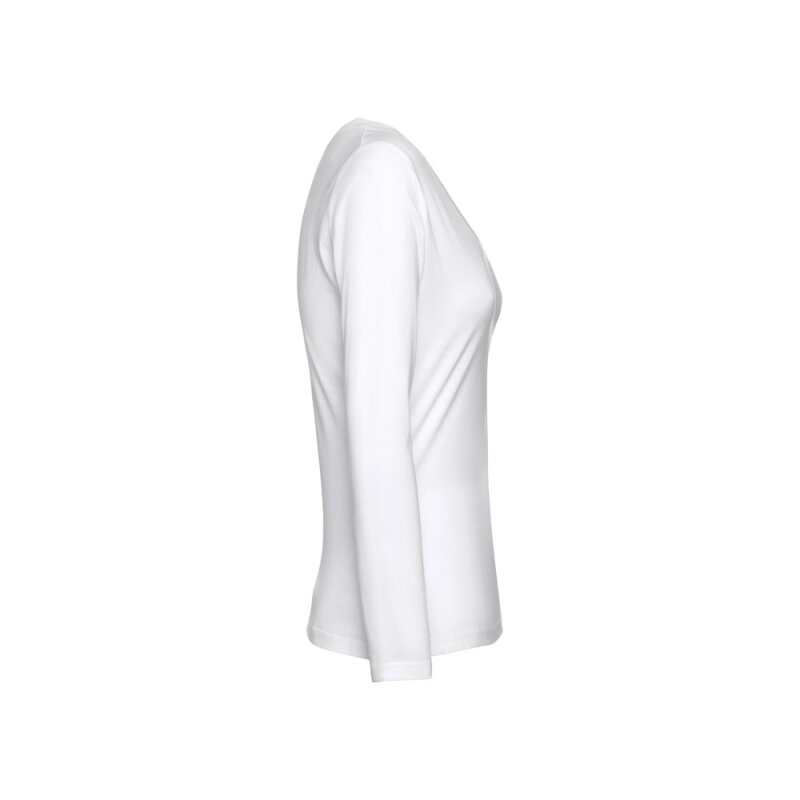 THC BUCHAREST WOMEN WH II. Long-sleeved scoop neck fitted T-shirt for women. 100% carded cotton. White – image 3