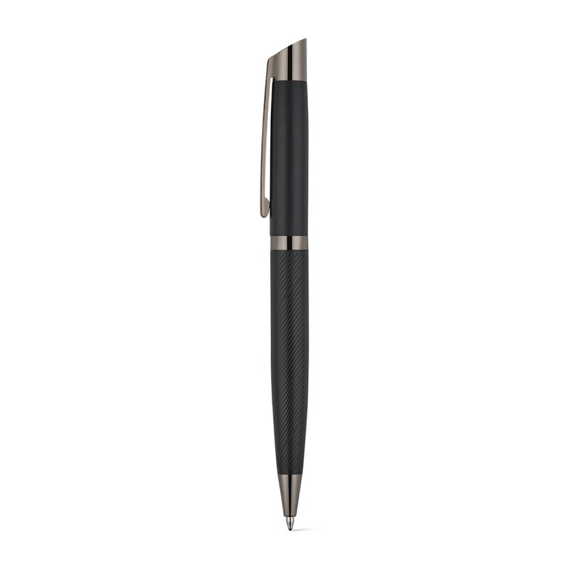 KINGSLEY. Set comprising 1 ballpoint pen and 1 rollerball pen in aluminium, with blue Dokumental® ink – image 4
