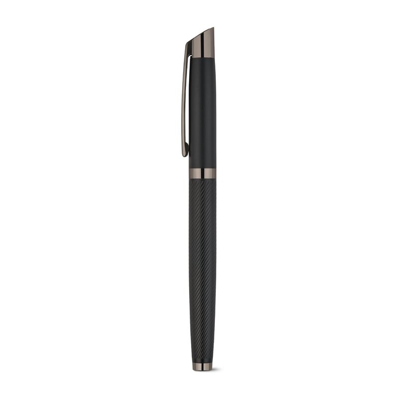 KINGSLEY. Set comprising 1 ballpoint pen and 1 rollerball pen in aluminium, with blue Dokumental® ink – image 7