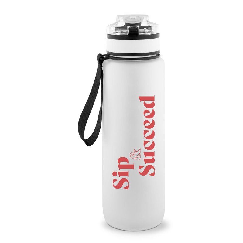 ERIKSSON. Bottle made from recycled PET (100% rPET), featuring motivational phrases and time markings to encourage you to drink water – image 1