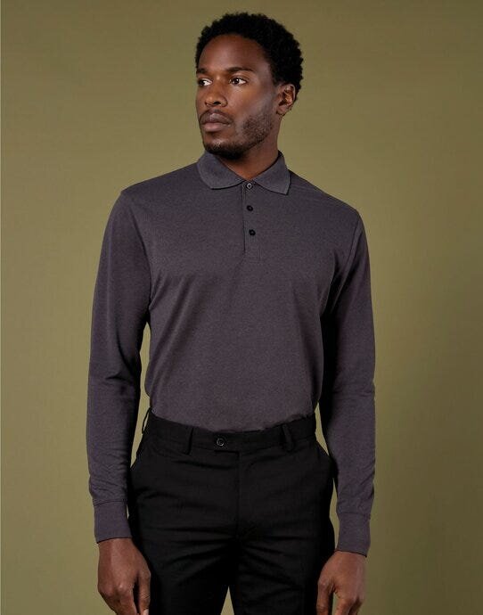 Mens Pique L/S Polo Shirt – image 3
