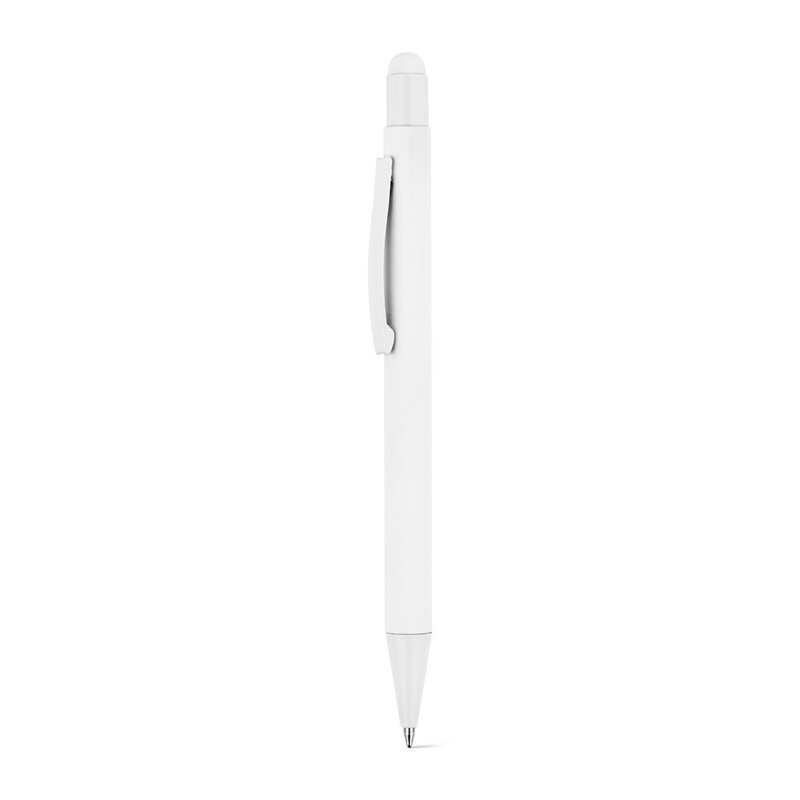 CLINT TOUCH. Ballpoint pen with a modern design made from recycled aluminum (100% rAL), with a rubber finish – image 1