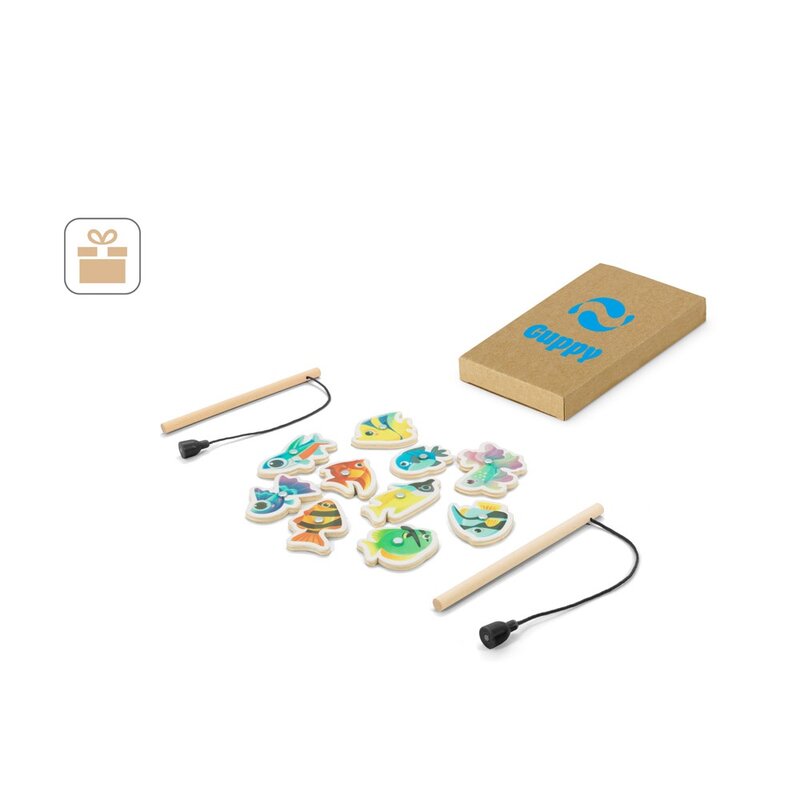 FISHY. Fishing game consisting of 10 wooden fish, ideal for children – image 13