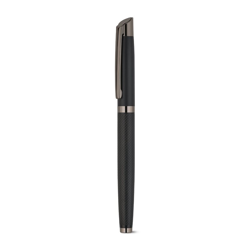 KINGSLEY. Set comprising 1 ballpoint pen and 1 rollerball pen in aluminium, with blue Dokumental® ink – image 8