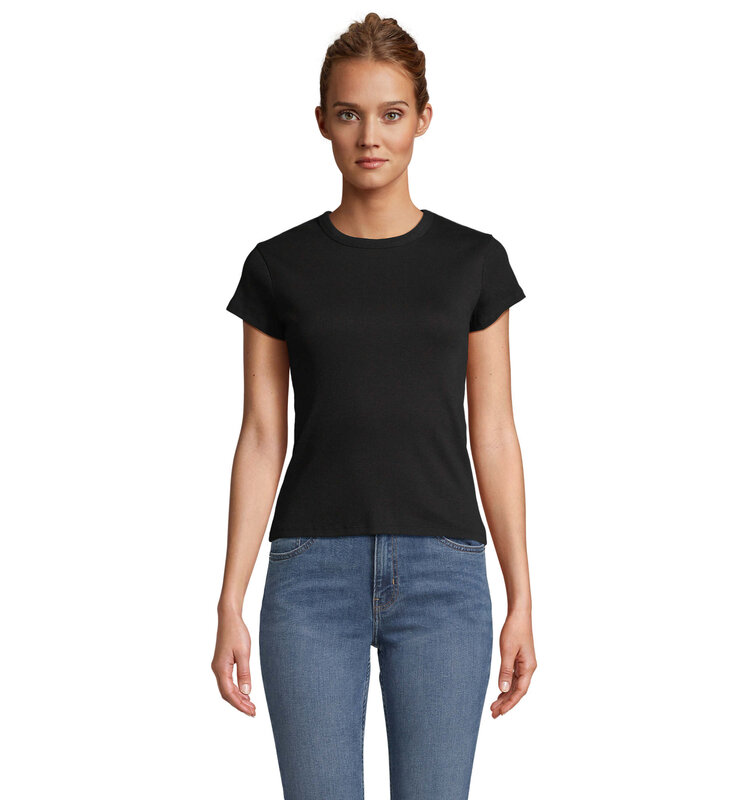 SARA WOMEN'S RIBBED T-SHIRT – image 1