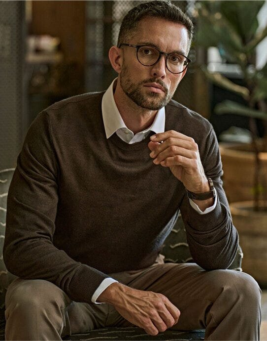 Mens Crew Neck Knitted Sweater – image 3