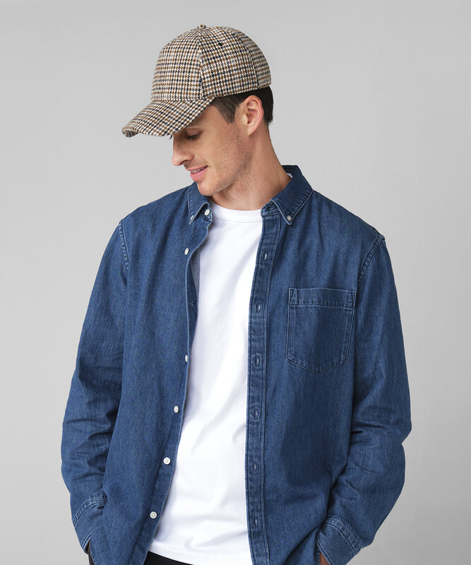 Wool blend check cap – image 1