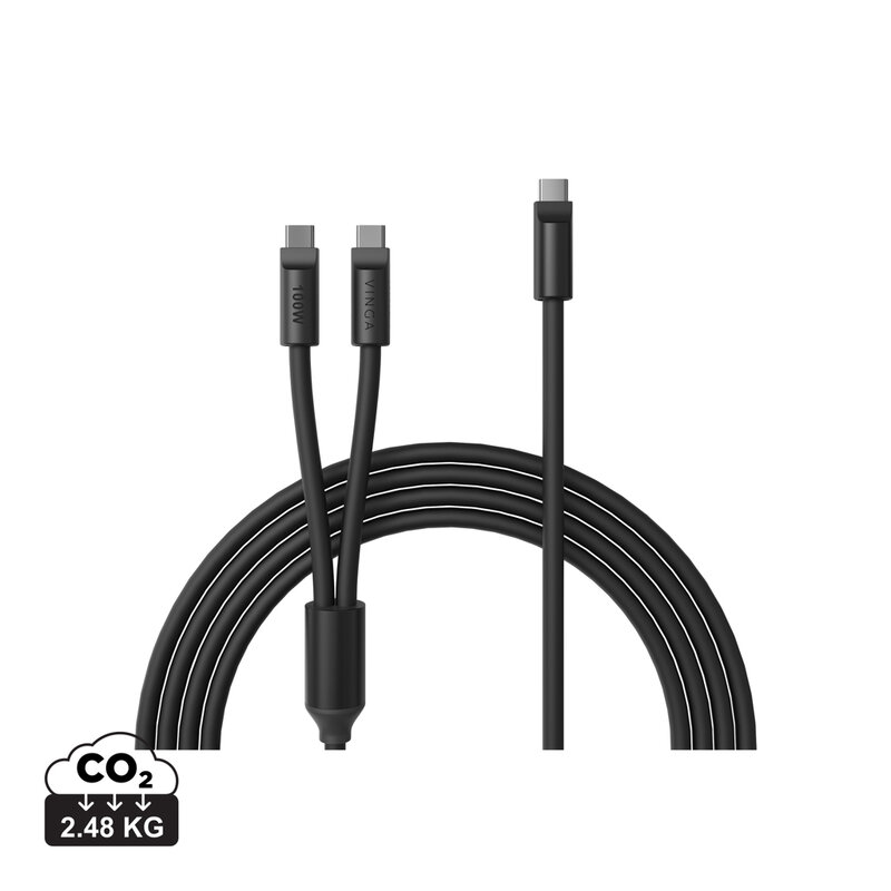 VINGA Baltimore silicone multi charging cable (C+2C) – image 1