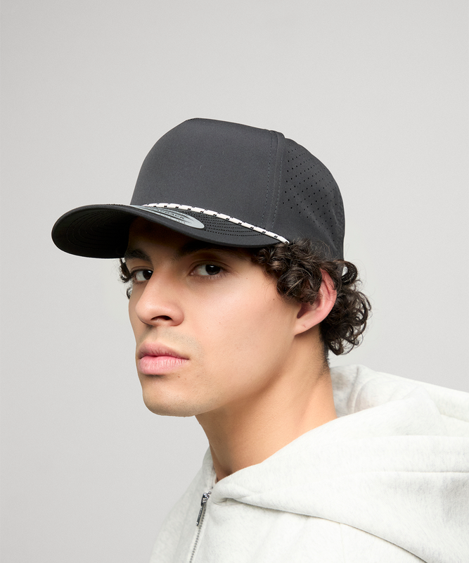 YP Classics 5-panel snapback cap with perforations and braided rope – image 1