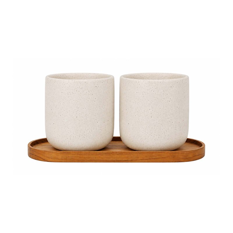 Originalhome oval wooden tray and 150 ml ceramic mug set – image 7