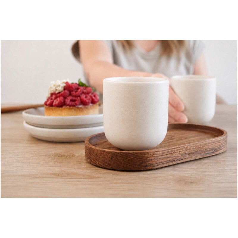 Originalhome oval wooden tray and 150 ml ceramic mug set – image 5