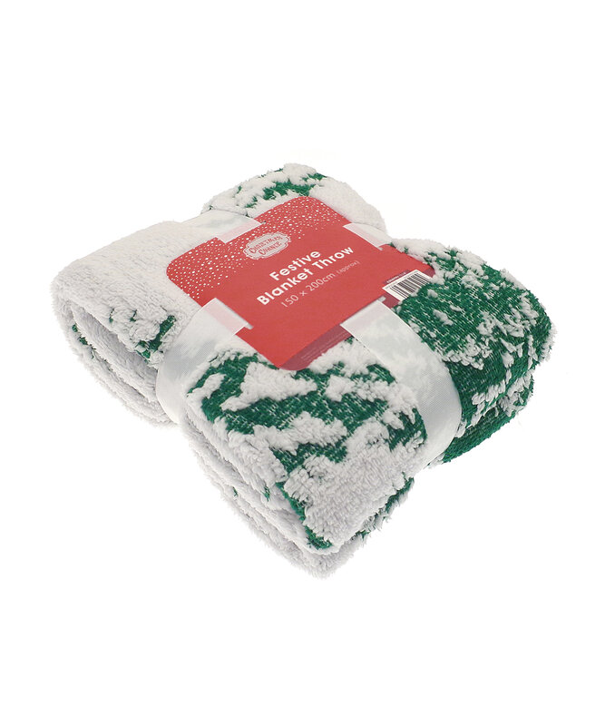 Christmas tree jacquard sherpa throw – image 1