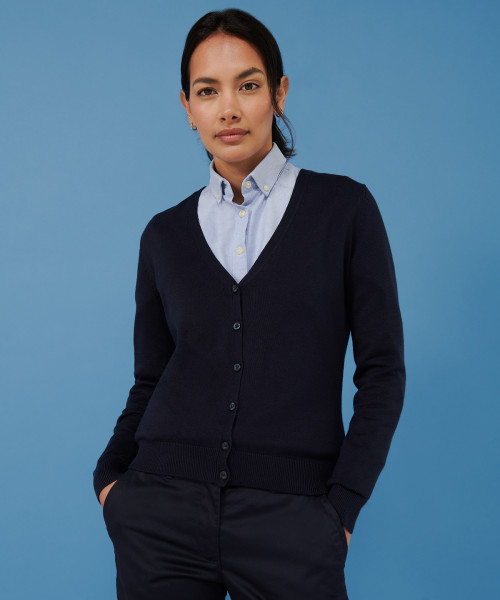 Classic V-Neck Cardigan With 4 Bar