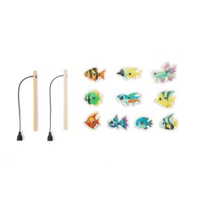 FISHY. Fishing game consisting of 10 wooden fish, ideal for children – image 2