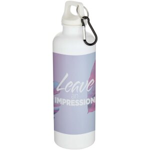 Oregon 750 ml solid colour RCS recycled plastic water bottle with carabiner – image 2