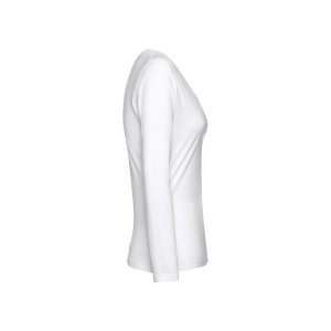 THC BUCHAREST WOMEN WH II. Long-sleeved scoop neck fitted T-shirt for women. 100% carded cotton. White – image 3