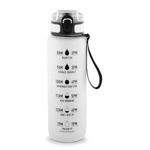 ERIKSSON. Bottle made from recycled PET (100% rPET), featuring motivational phrases and time markings to encourage you to drink water – image 3