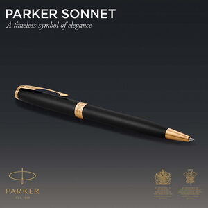 Parker SONNET Ballpoint Pen, Matte Black with Palladium Trim – image 7